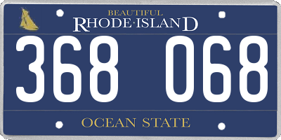 RI license plate 368068