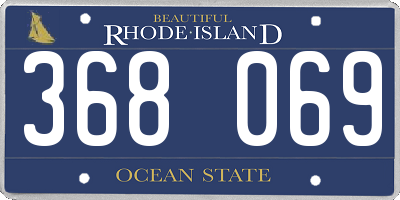 RI license plate 368069