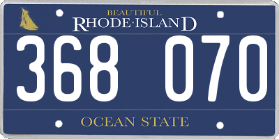RI license plate 368070