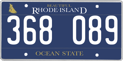RI license plate 368089