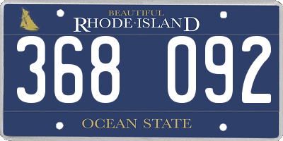 RI license plate 368092