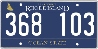 RI license plate 368103