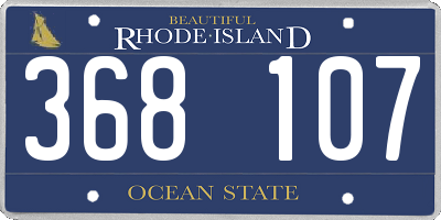RI license plate 368107