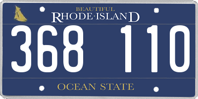 RI license plate 368110