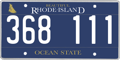 RI license plate 368111