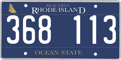 RI license plate 368113