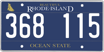 RI license plate 368115