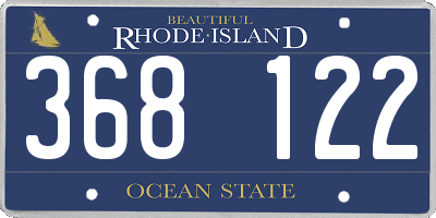 RI license plate 368122