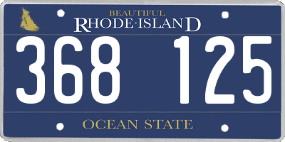 RI license plate 368125