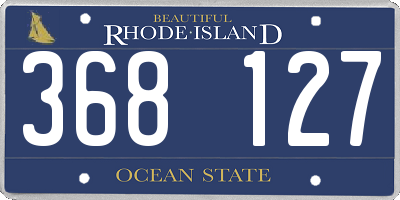 RI license plate 368127
