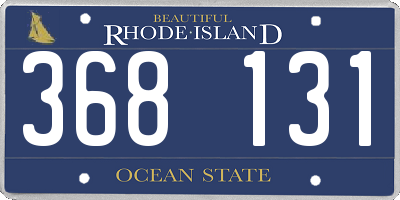 RI license plate 368131