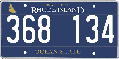 RI license plate 368134