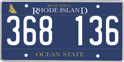 RI license plate 368136
