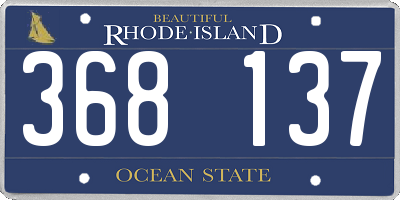 RI license plate 368137