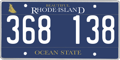 RI license plate 368138