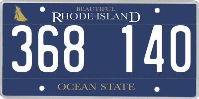 RI license plate 368140