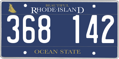 RI license plate 368142