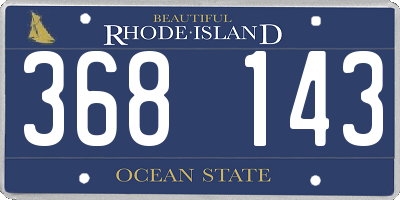 RI license plate 368143
