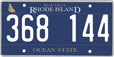 RI license plate 368144
