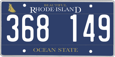 RI license plate 368149