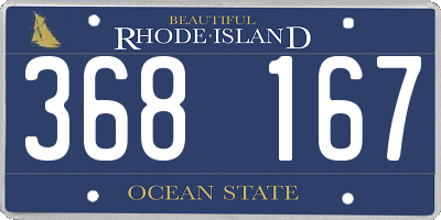 RI license plate 368167