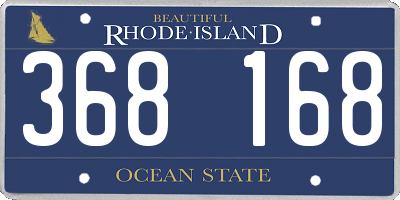 RI license plate 368168