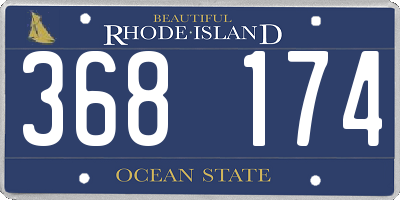RI license plate 368174