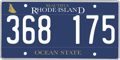 RI license plate 368175