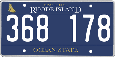 RI license plate 368178