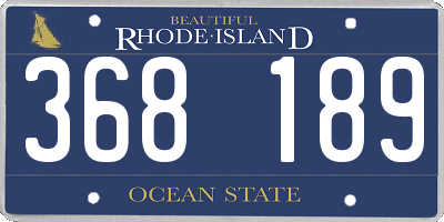 RI license plate 368189
