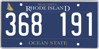 RI license plate 368191