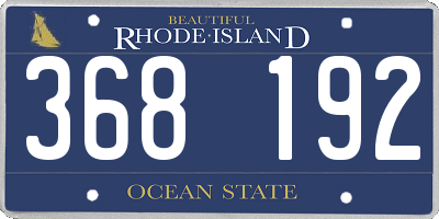RI license plate 368192