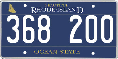 RI license plate 368200