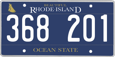RI license plate 368201
