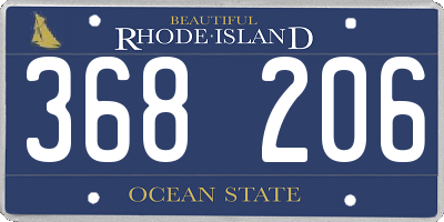 RI license plate 368206