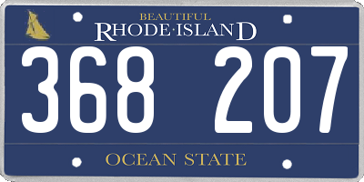 RI license plate 368207