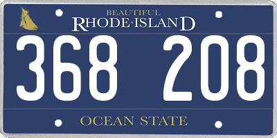 RI license plate 368208