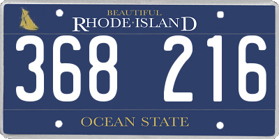 RI license plate 368216