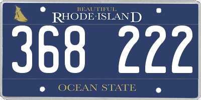 RI license plate 368222