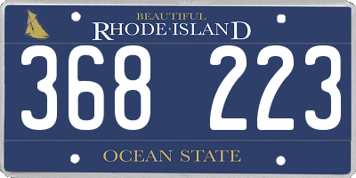 RI license plate 368223