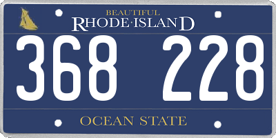 RI license plate 368228
