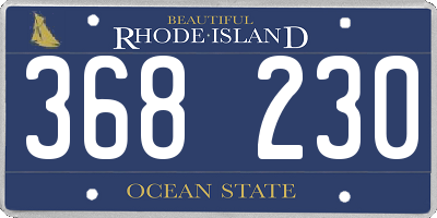RI license plate 368230