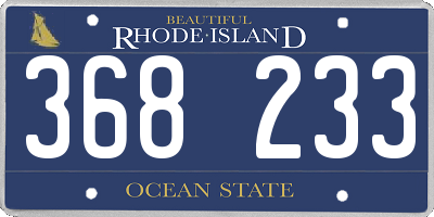 RI license plate 368233