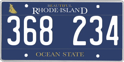 RI license plate 368234