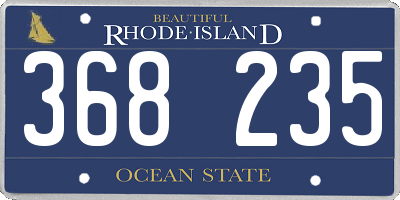 RI license plate 368235