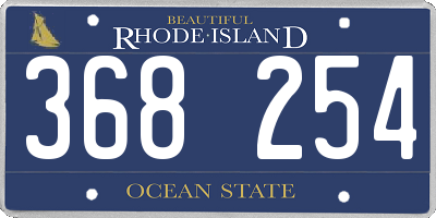 RI license plate 368254