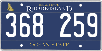 RI license plate 368259