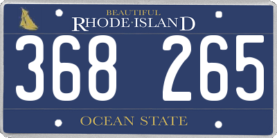 RI license plate 368265