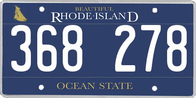 RI license plate 368278