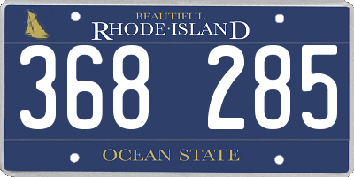 RI license plate 368285